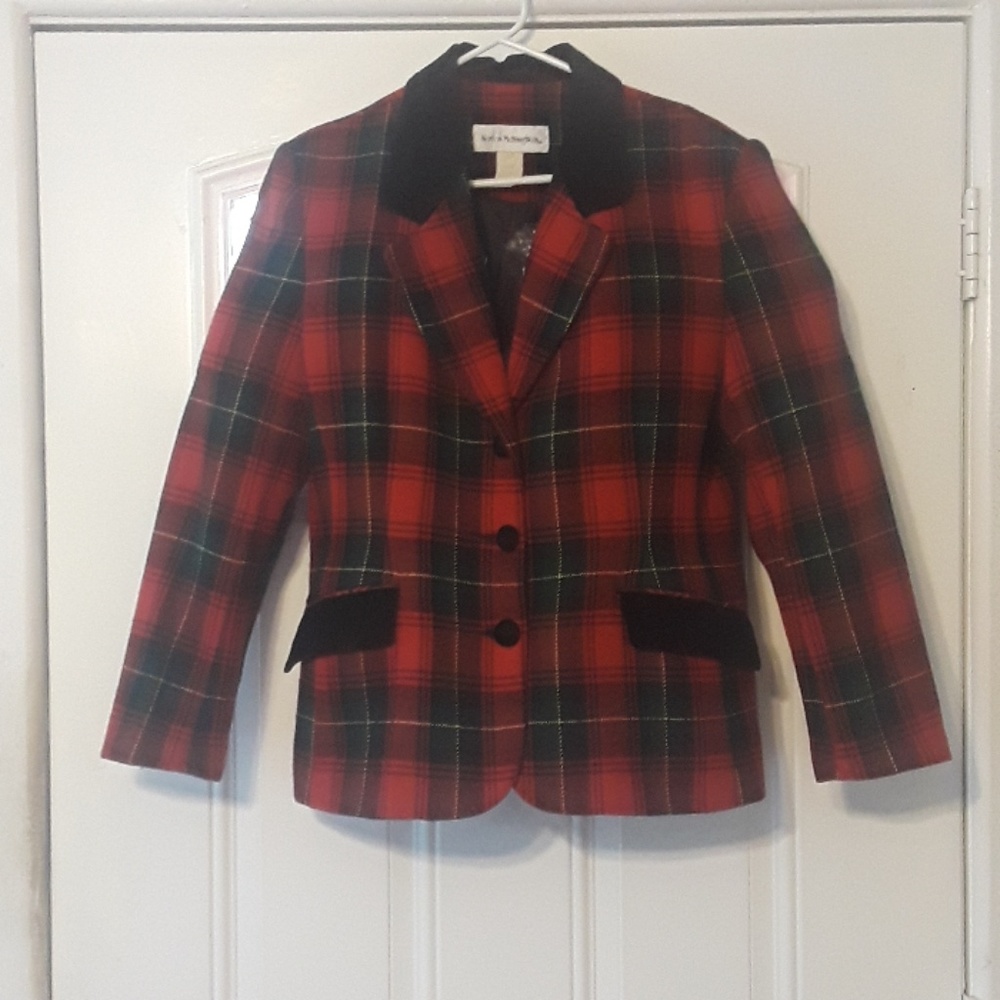 Red tartan plaid jacket
